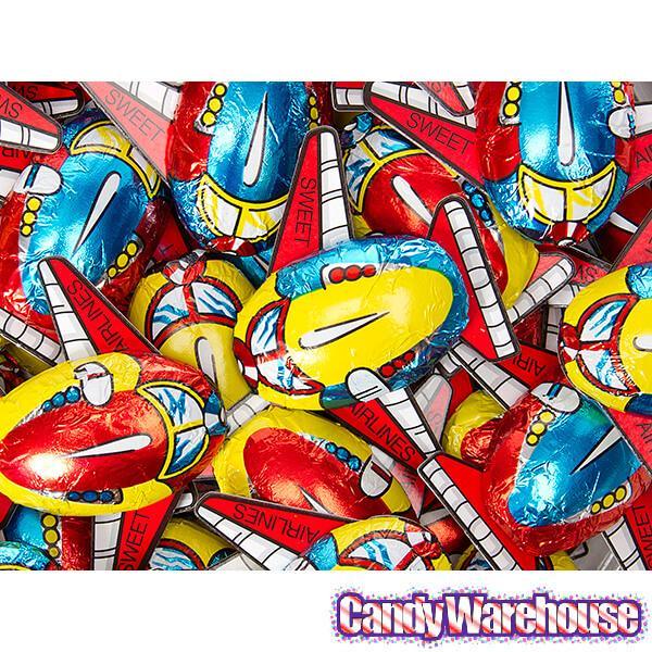 Foiled Chocolate Airplanes: 120-Piece Tub - Candy Warehouse