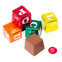 Foiled Chocolate and Hazelnut ABC Blocks Candy: 145-Piece Tub - Candy Warehouse