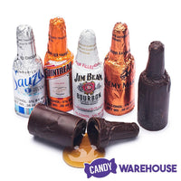 Foiled Chocolate Bottles with Liquor Filling: 24-Piece Display - Candy Warehouse