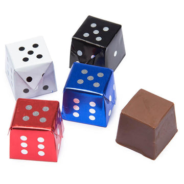 Foiled Chocolate Dice Candy: 145-Piece Tub - Candy Warehouse