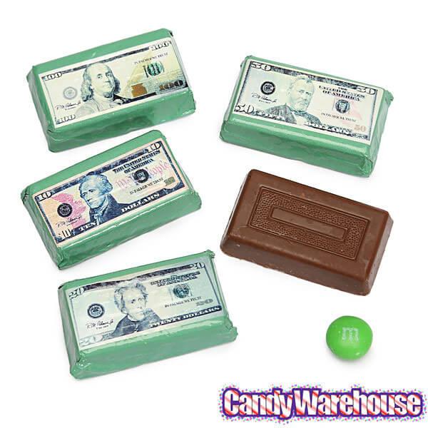 Foiled Double Crisp Milk Chocolate Money Mini Bars: 4LB Bag - Candy Warehouse