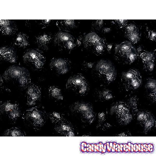 Foiled Milk Chocolate Balls - Black: 2LB Bag - Candy Warehouse