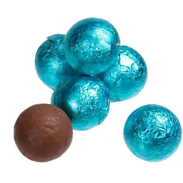 Foiled Milk Chocolate Balls - Caribbean Blue: 2LB Bag - Candy Warehouse