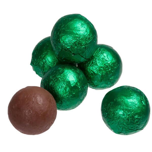 Foiled Milk Chocolate Balls - Green: 2LB Bag - Candy Warehouse