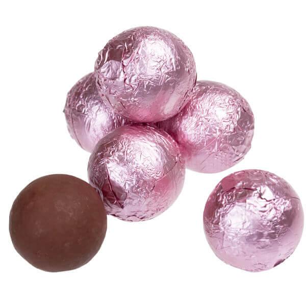 Foiled Milk Chocolate Balls - Light Pink: 2LB Bag - Candy Warehouse