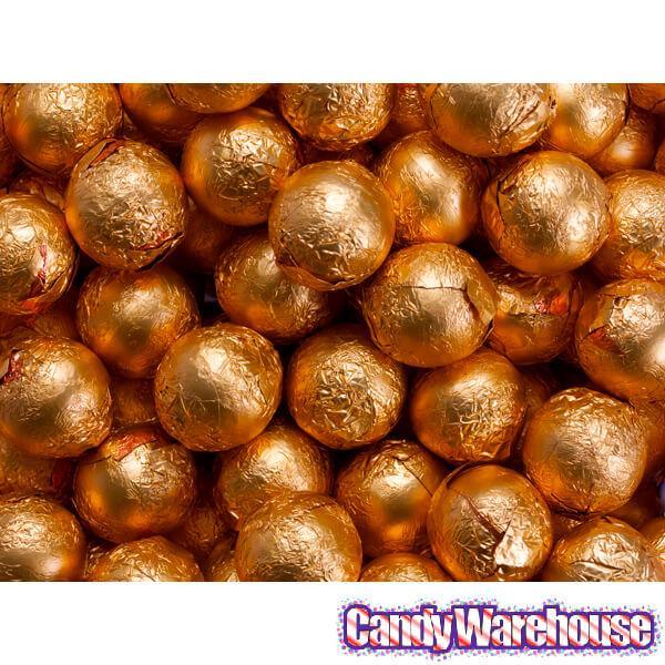 Foiled Milk Chocolate Balls - Orange: 2LB Bag - Candy Warehouse