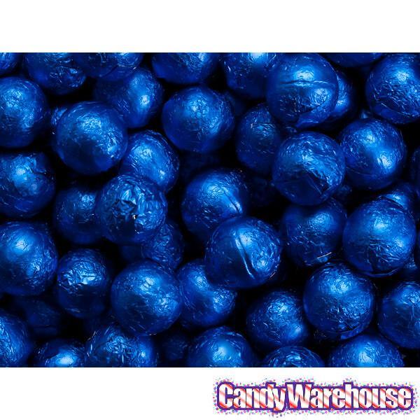 Foiled Milk Chocolate Balls - Royal Blue: 2LB Bag - Candy Warehouse