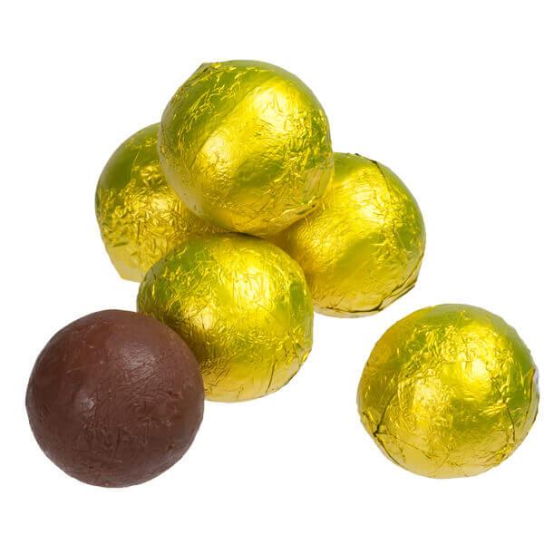 Foiled Milk Chocolate Balls - Yellow: 2LB Bag - Candy Warehouse