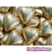 Foiled Milk Chocolate Hearts - Gold: 2LB Bag - Candy Warehouse