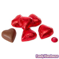 Foiled Milk Chocolate Hearts - Red: 2LB Bag - Candy Warehouse