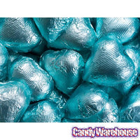 Foiled Milk Chocolate Hearts - Tiffany Blue: 2LB Bag - Candy Warehouse