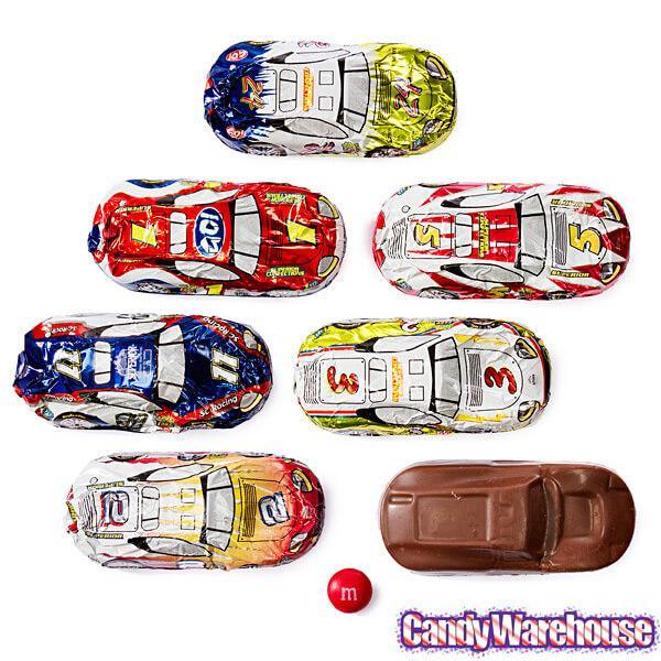 Foiled Milk Chocolate Race Cars: 36-Piece Display - Candy Warehouse