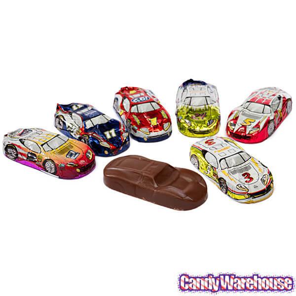 Foiled Milk Chocolate Race Cars: 36-Piece Display - Candy Warehouse
