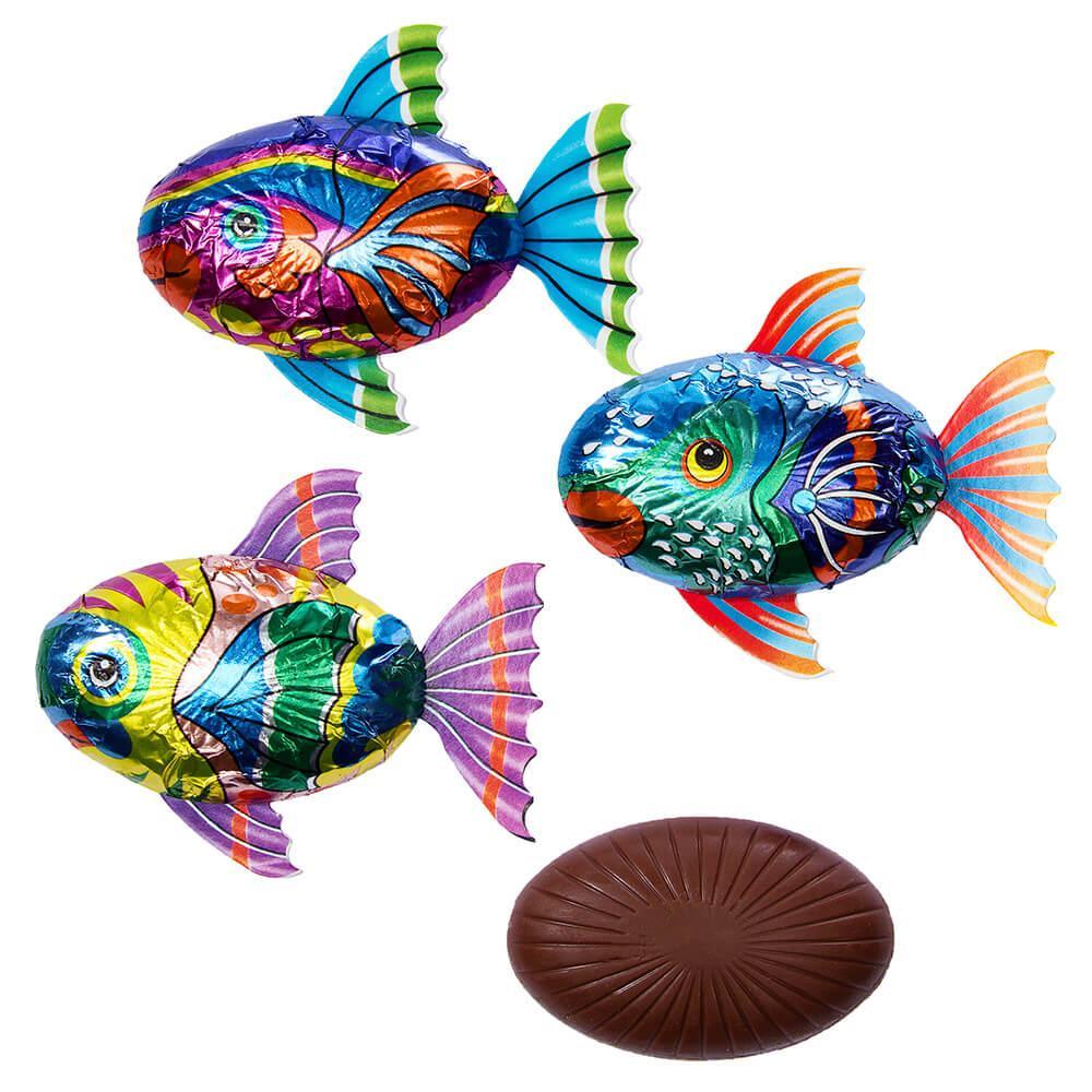 Foiled Milk Chocolate Tropical Fish: 36-Piece Display - Candy Warehouse