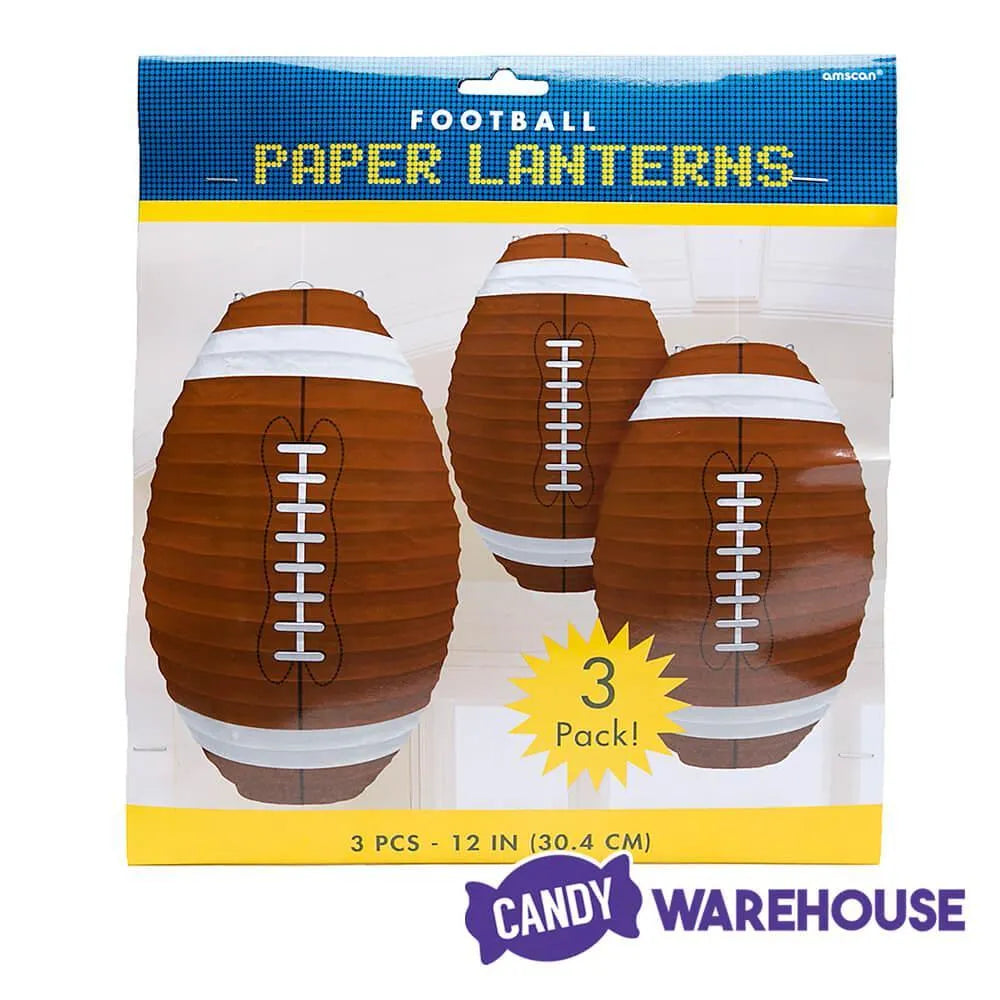 Football Paper Lanterns Set of 3 Candy Warehouse