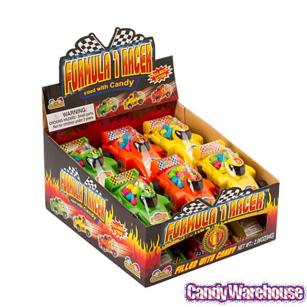 Formula 1 Racer Candy Filled Race Cars: 12-Piece Box - Candy Warehouse