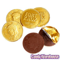 Fort Knox Gold Foiled Milk Chocolate Coins Candy: 180-Piece Tub - Candy Warehouse