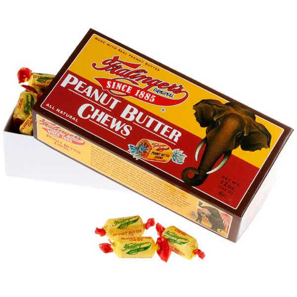 Fralinger's Peanut Butter Taffy Chews Candy: 12-Ounce Box - Candy Warehouse