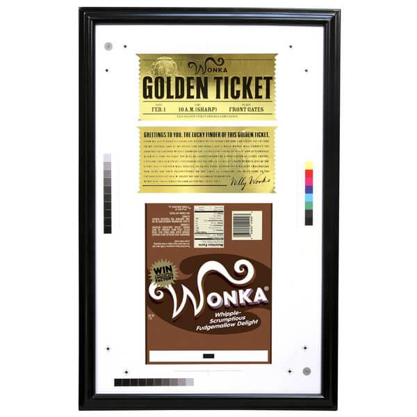 Framed Willy Wonka Golden Ticket Print - Candy Warehouse