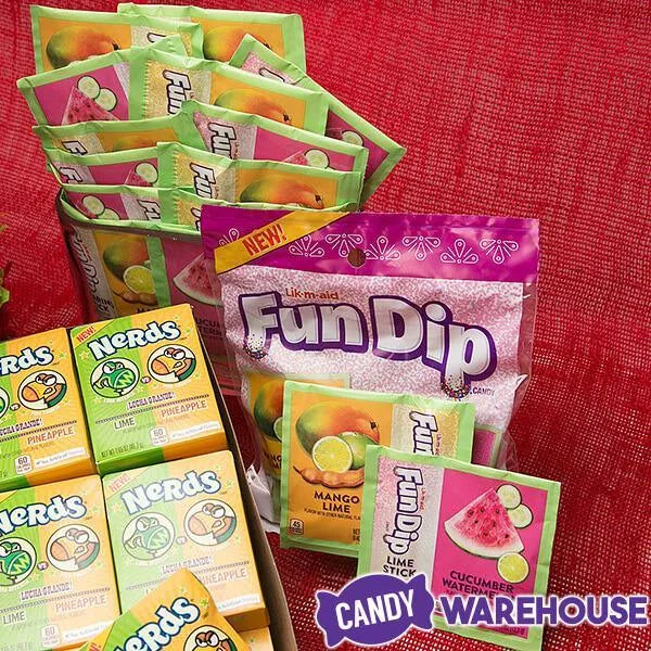 Fun Dip Candy Packs Mango Lime & Cucumber Watermelon 12Piece Box