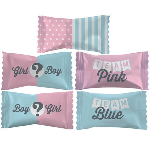 Gender Reveal Mints Baby Shower Candy Wrapped Buttermint Creams: 300-Piece Case - Candy Warehouse