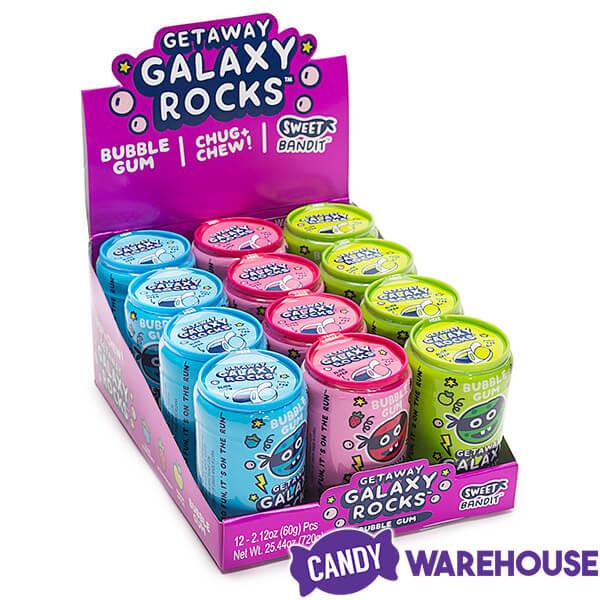 Getaway Galaxy Rocks Bubble Gum Cans: 12-Piece Box - Candy Warehouse