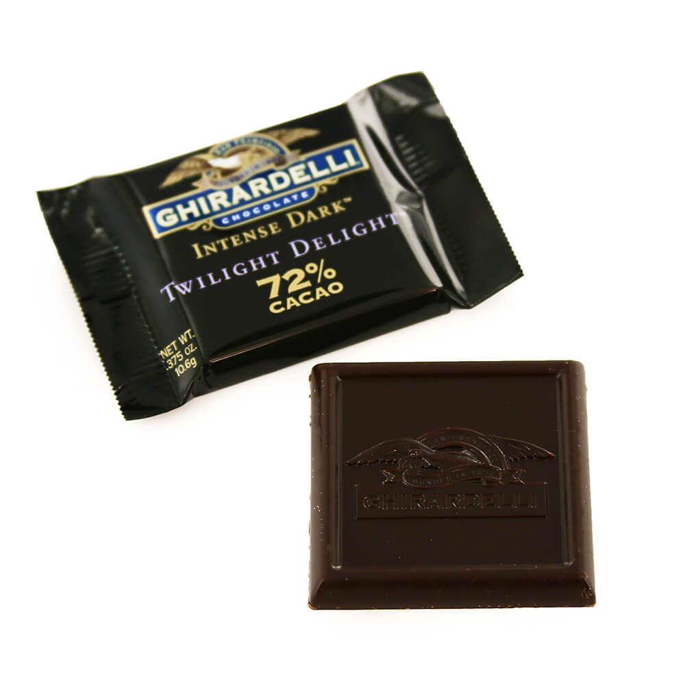 Ghirardelli 72% Cacao Dark Chocolate Squares: 50-Piece Box - Candy Warehouse
