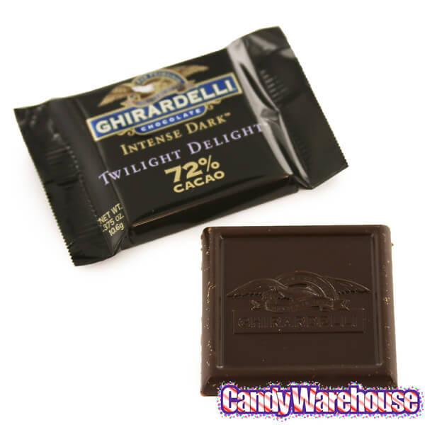 Ghirardelli 72% Cacao Dark Chocolate Squares: 50-Piece Box - Candy Warehouse