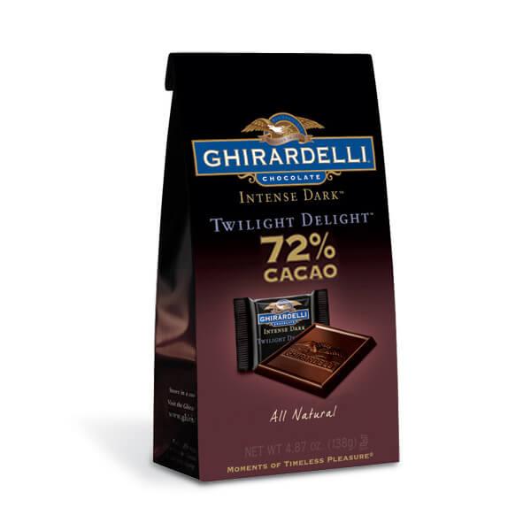 Ghirardelli 72% Intense Dark Chocolate Twilight Squares 4.5-Ounce Bags: 6-Piece Box - Candy Warehouse