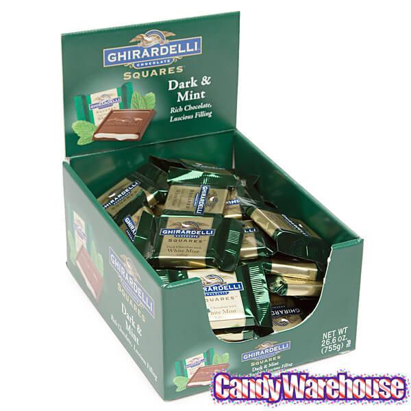 Ghirardelli Dark Chocolate with Mint Filling Squares: 50-Piece Box - Candy Warehouse