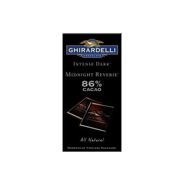 Ghirardelli Intense Dark Chocolate 3.17-Ounce Bars - 86% Midnight Reverie: 12-Piece Caddy - Candy Warehouse
