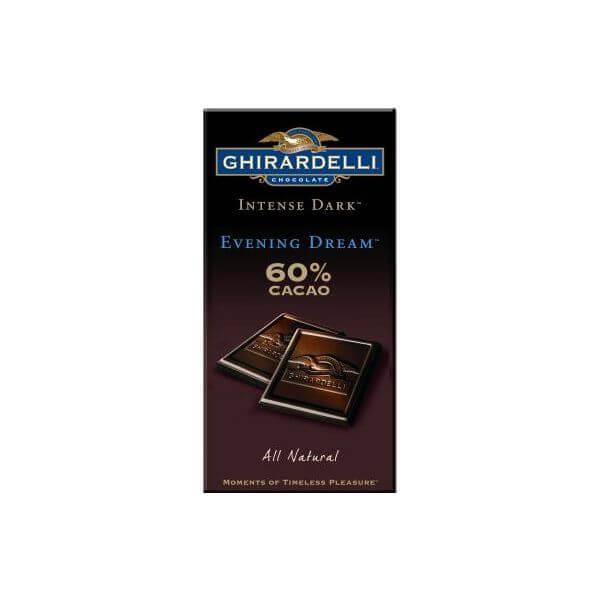 Ghirardelli Intense Dark Chocolate 3.5-Ounce Bars - 60% Evening Dream: 12-Piece Caddy - Candy Warehouse