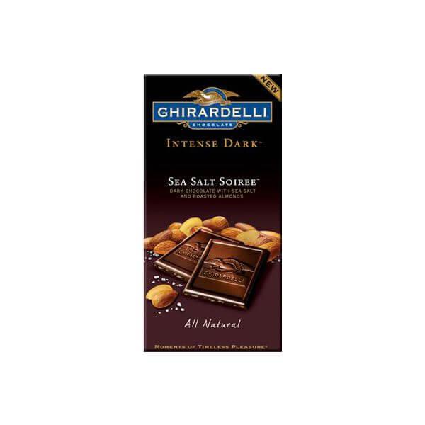 Ghirardelli Intense Dark Chocolate 3.5-Ounce Bars - Sea Salt Soiree: 12-Piece Caddy - Candy Warehouse