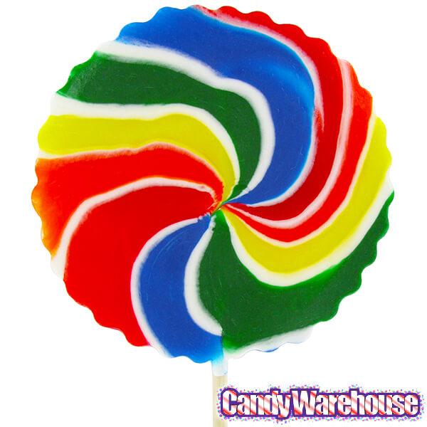 Giant 9-Inch Psychedelic Rainbow Swirl Lollipop - Candy Warehouse