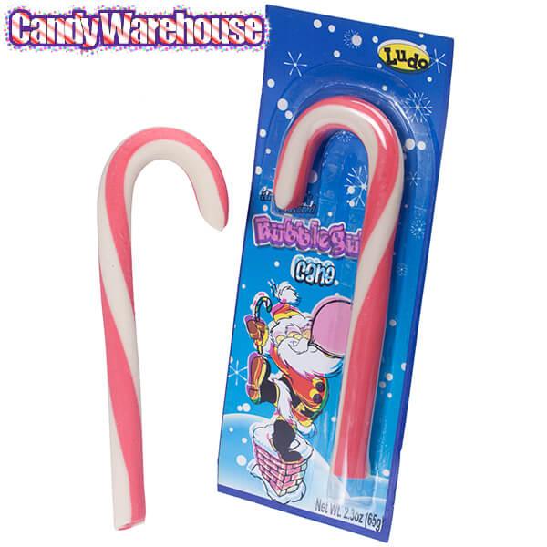 Giant Bubble Gum Candy Canes: 12-Piece Box - Candy Warehouse