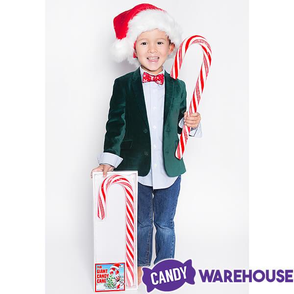 Giant Candy Cane: 1-Pound Peppermint Big Candy Cane - Candy Warehouse