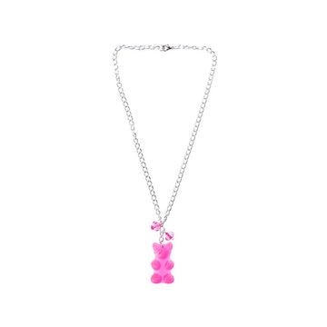 Giant Gummy Bear Necklace - Pink - Candy Warehouse