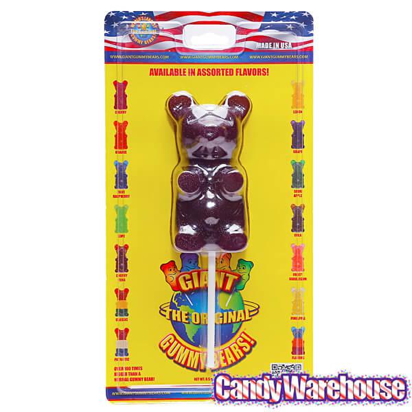 Giant Gummy Bear on a Stick - Grape - Candy Warehouse