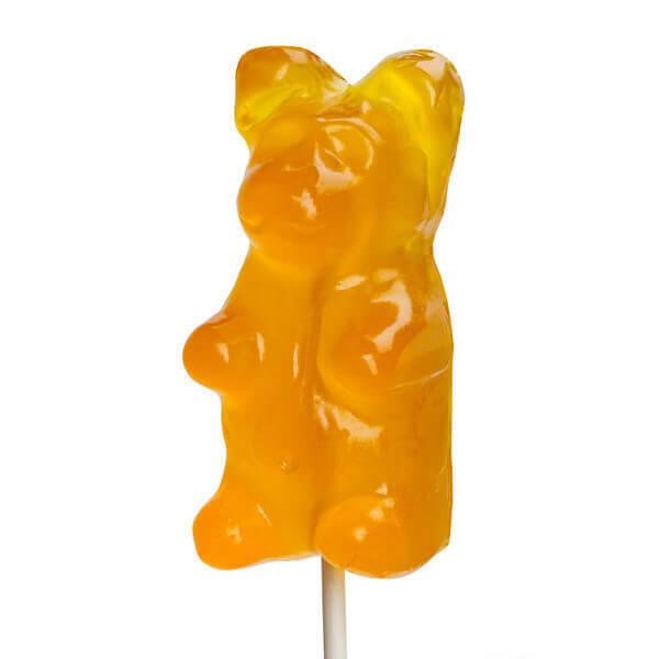 Giant Gummy Bear on a Stick - Lemon - Candy Warehouse