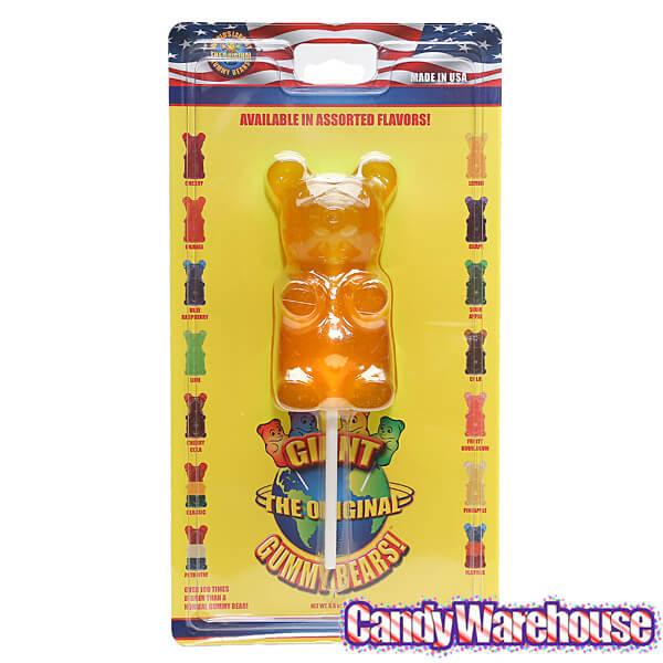 Giant Gummy Bear on a Stick - Lemon - Candy Warehouse