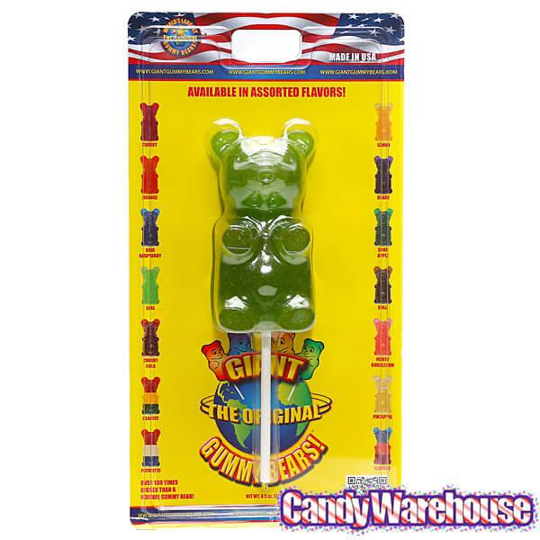 Giant Gummy Bear on a Stick - Lime - Candy Warehouse