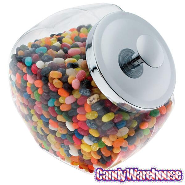 Glass 1-Gallon Penny Candy Jar with Chrome Lid - Candy Warehouse