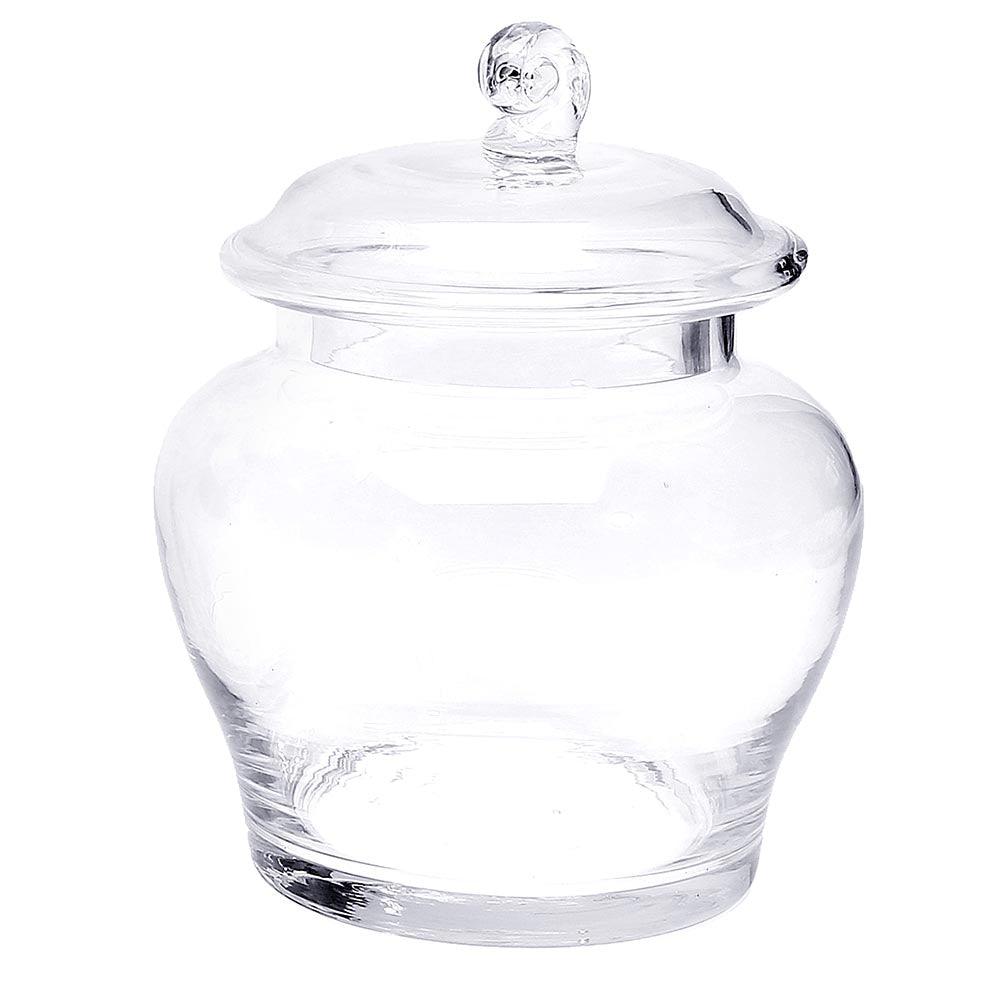 Glass Candy Jar with Snail Top Lid: 10-Inch - Candy Warehouse