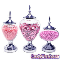 Glass Candy Jars with Silver Lids: 3-Piece Set - Candy Warehouse