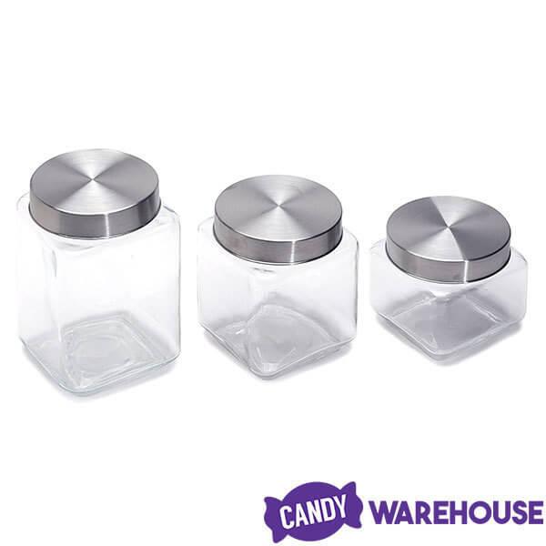 Glass Square Candy Jar with Lid - Medium - Candy Warehouse