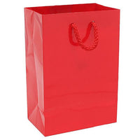 Glossy Candy Bags with Handles - Red: 12-Piece Pack - Candy Warehouse