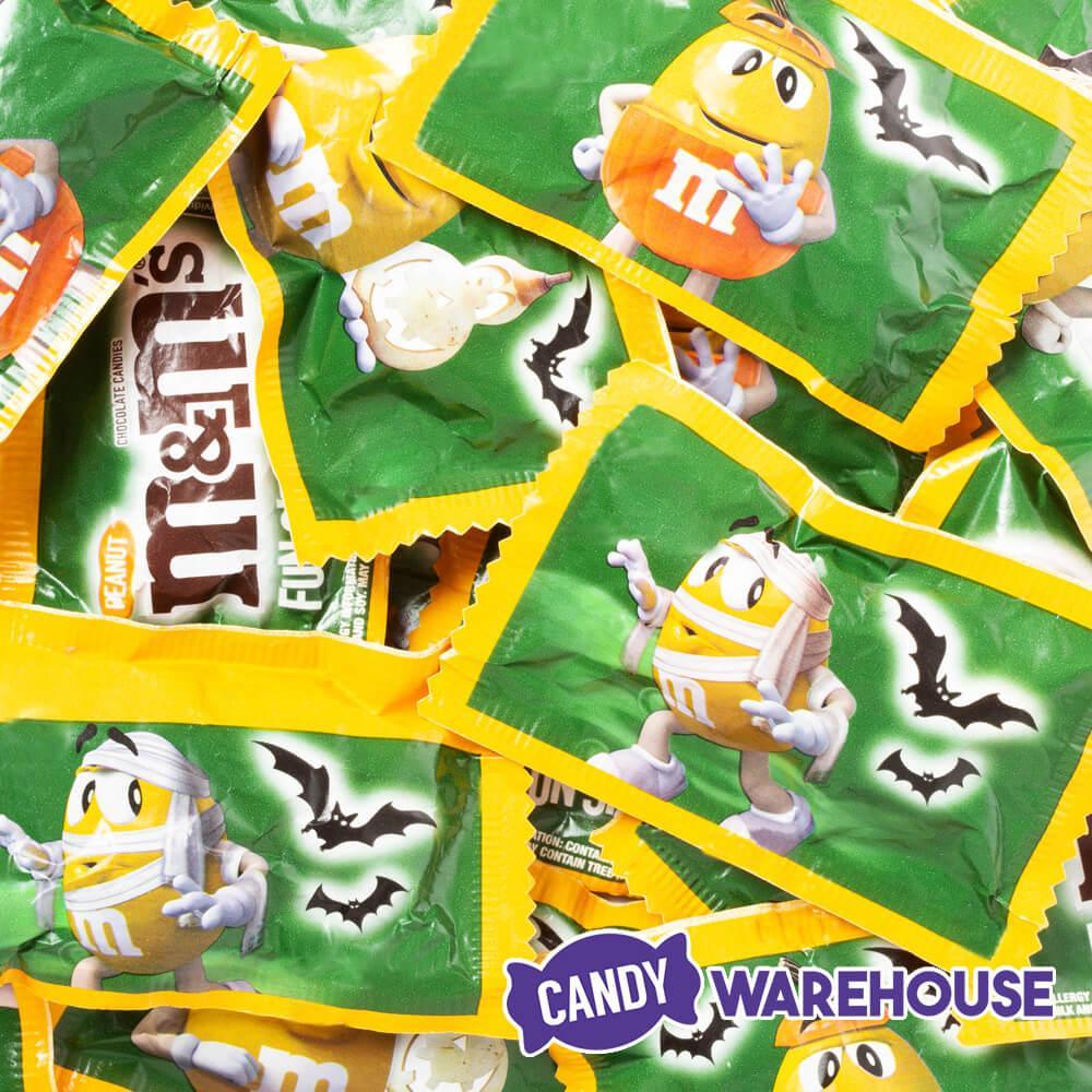 Glow in the Dark Halloween Peanut M&M's Candy Fun Size Packs: 15-Ounce Bag - Candy Warehouse