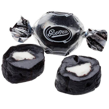 Goetze's Black Licorice Caramel Creams Candy: 5LB Bag - Candy Warehouse