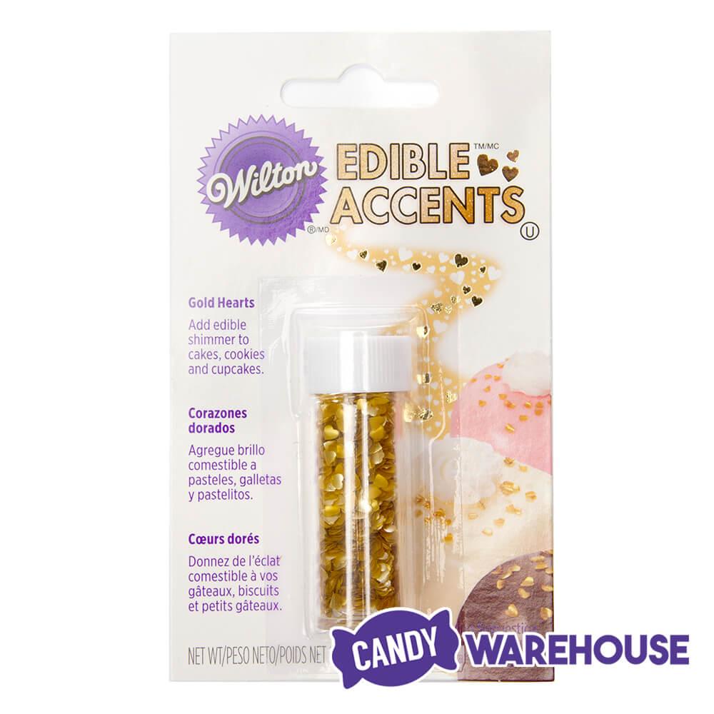 Gold Hearts Edible Accents: 0.06-Ounce Bottle - Candy Warehouse