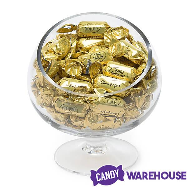 Gold Wrapped Champagne Dark Chocolate Truffles: 2LB Box - Candy Warehouse